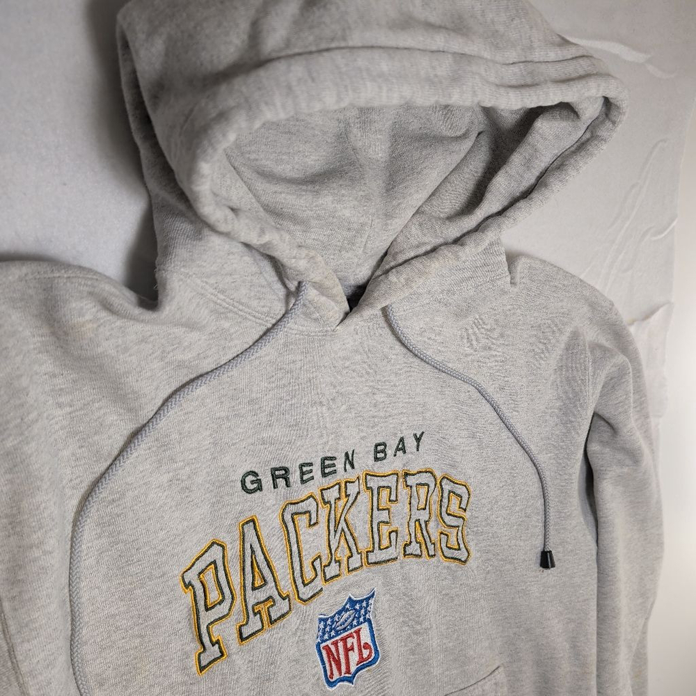 Men's Champion Green Bay Packers Gray Hoodie L - Picture 4 of 13